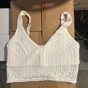 Hollister White Knit Tank Top